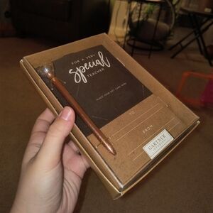 Gartner Studios Brown Gift Box with Pen teacher appreciation brown pen apple